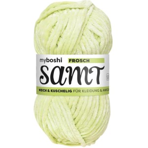 Myboshi Chenille Samt Wolle Frosch, weiches Garn für Strick- und Häkelprojekte.