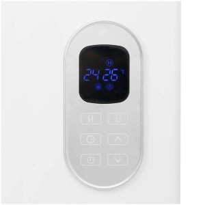 Dettaglio del display del termoconvettore Emerio (2000 W) bianco opaco.