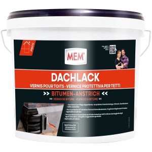Secchio di vernice per tetti MEM senza solventi, 10 l. Rivestimento bituminoso per sigillatura e manutenzione del tetto.