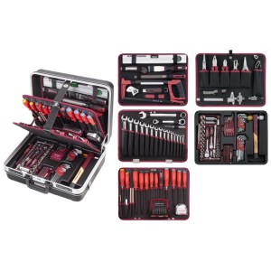 Kraftwerk Mallette à outils ABS Professional, 86 pièces, avec divers outils rangés de manière ordonnée.