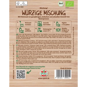 Sperli Bio Semi Germogli Mix Piccante con fagioli mung e ravanello.