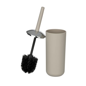 Wenko Set WC Brasil taupe: scopino e contenitore in plastica resistente.