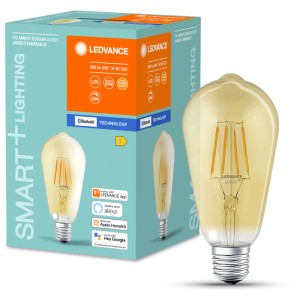 Lampadina LED Ledvance Smart+ Bluetooth Edison Filament E27, bianco caldo, 5,5W. LED E27 smart in design Edison.