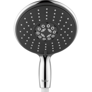 Soffione doccia baliv HBR-150.220 cromato/antracite con ugelli anticalcare e 5 getti.