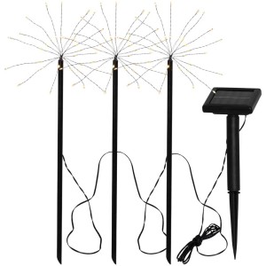 Star Trading Solar-Deko Firework mit warmweißen LEDs, 3er-Set für den Garten.