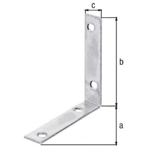 Squadretta per sedia in acciaio zincato, 75x16x75 mm, set da 8, per costruzione mobili e fai da te.