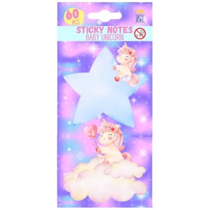 Haftnotizen mit Baby-Einhorn Motiv, 60 Stück, ideal für Notizen und kreative Projekte.