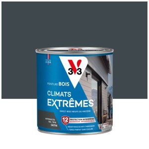 Barattolo di vernice per legno V33 Climats Extrême antracite, finitura satinata, per esterni.