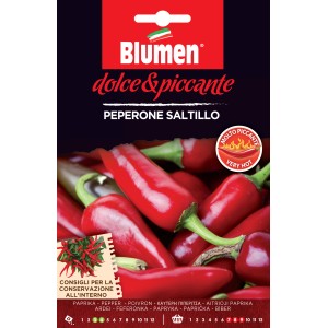 Graines de poivrons Saltillo : Piments rouges piquants en forme de corne.