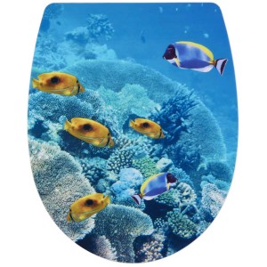 Sedile WC Diaqua Arles Under the Sea con motivo sottomarino e chiusura ammortizzata.