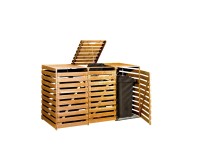 Weka Mülltonnenbox für 3 Tonnen Honigbraun