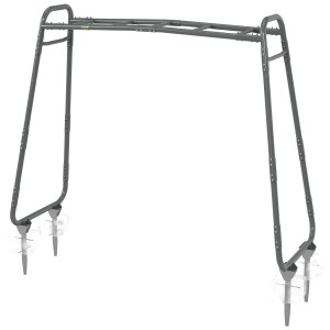 Exit Getset Monkeybar MB200, struttura da arrampicata in metallo grigio con ancoraggi a terra.