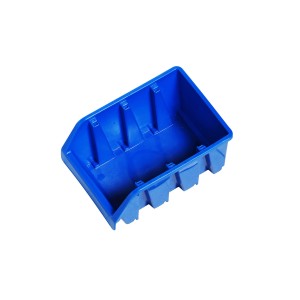 Blaue LUX Lagersichtbox Größe 3, stapelbar und zur Wandmontage geeignet.
