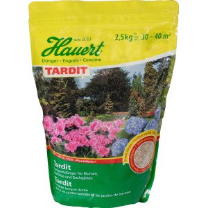 Hauert Tardit engrais longue durée en sac de 2,5 kg pour fleurs, plantes vivaces et jardins de toit.