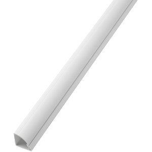 Goulotte de câble D-Line blanche, quart de rond, 22x22x2000 mm, pour gestion des câbles.