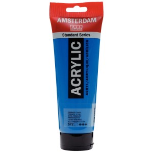 Tube Amsterdam Acrylfarbe Primärzyan, 250ml, für Kunst und Hobby.