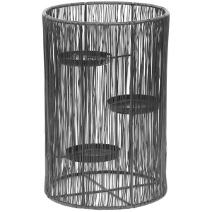 Bougeoir noir, Ø 20 cm, hauteur 30 cm, pour 3 bougies, décoration de table.