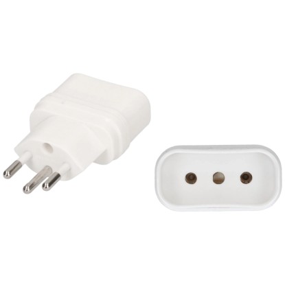 Übergangsstecker Italien/ Typ 12 / 3-polig Weiss