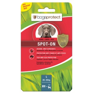 Bogaprotect Spot-On L per cani (20-30kg), confezione da 3 per la protezione da pulci e zecche.