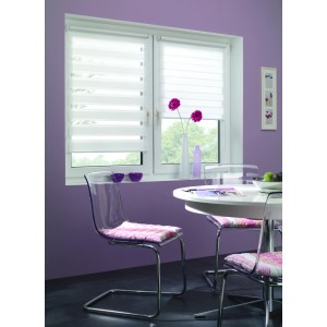 Store double Gardinia EasyFix, 45x150 cm, blanc, monté sur fenêtre pour le contrôle de la lumière.