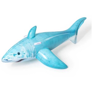 Bouée Requin Bestway, bleu, 53x98x178cm, avec poignées pour enfants 3+.