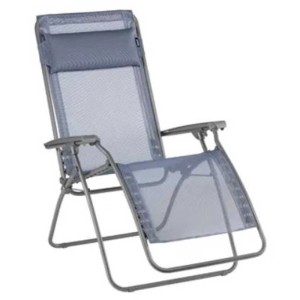 Sedia relax blu Lafuma R Clip Batyline® CB Océan II con schienale regolabile.