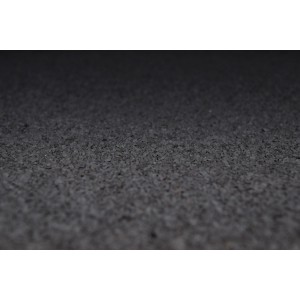 Gros plan : feutre de toiture WEKA, bitumé, auto-adhésif, anthracite sablé, pour abris de jardin.