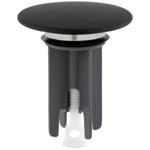 Tappo lavabo Snap, plastica, nero opaco, Ø 63mm, regolabile in altezza.