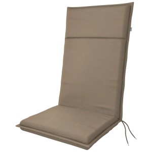 Cuscino per sedia a schienale alto Doppler Life D.5355 Mokka, 48x119cm, cuscino per sedia da giardino con lacci.