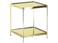 Beliani Table d'appoint Alsea verre de sécurité Or (HxlxP) 50 x 41 x 41 cm