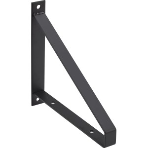 Lot de 2 consoles Bridge en métal noir mat pour étagères murales jusqu'à 20 cm de profondeur.