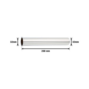 Tube plongeur chromé, Ø 32 mm, longueur 200 mm, pour rallonge de siphon.