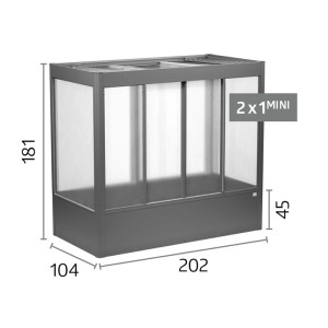 Serre moderne Biohort Florentina Mini, gris quartz métallisé, panneaux translucides, 45 cm hauteur travail, 202x181x104 cm.