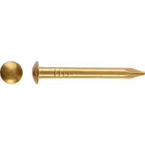 Spillo a testa tonda LUX ottonato, 2x20 mm, ideale per fissaggi decorativi.