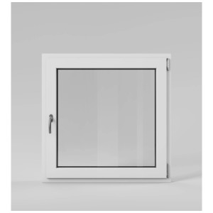 Fenêtre oscillo-battante Roro blanche, droite, 100x100 cm. Fenêtre PVC triple vitrage.