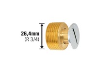 Gewinde-Stopfen 26,4 mm (R 3/4) Messing Verchromt