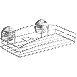 Mensola da muro cromata Wenko con sistema di fissaggio Vacuum-Loc per accessori bagno.
