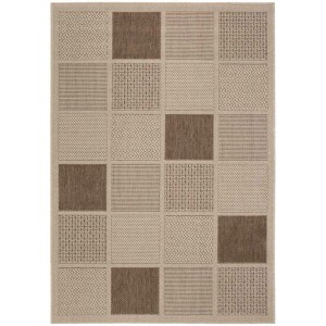 Tapis Andiamo Utah Beige, 57x110 cm, avec motif carré. Tapis moderne pour intérieur.