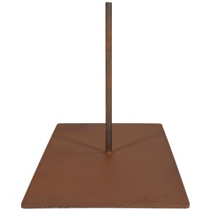 Support Nouvel en acier pour paravents, couleur rouille, pour le montage de clôtures de protection.