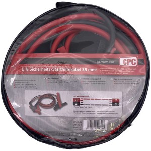 Cavi di avviamento CPC 480 A, lunghezza 4,5 m, in custodia con zip. Assistenza stradale.