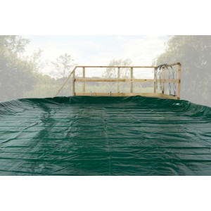 Échelle à crochet Weka en acier inoxydable pour piscines partiellement enterrées avec trois marches.