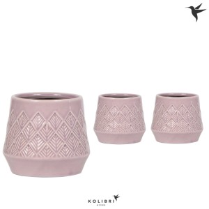 Cache-pot Kolibri Home Gradience lilas, pot en céramique à motifs, diamètre 9 cm.