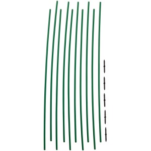 Dieci tutori per piante verdi da 50 cm per sostenere la crescita eretta.