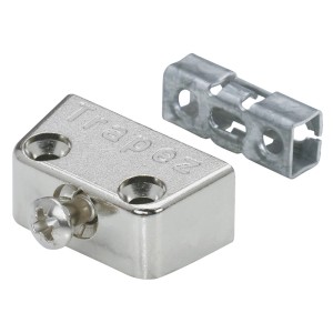 Connettore Hettich Trapez, nichelato, in zinco pressofuso, 4 pezzi.