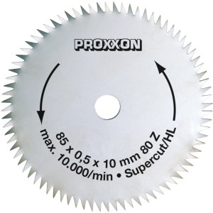 Lama per sega circolare Proxxon Super-Cut, 85mm, 80 denti, per utensili miniaturizzati.