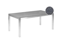 Beliani Gartentisch Grosseto Edelstahl/Granit Grau Beliani Gartentisch Grosseto Edelstahl/Granit Grau