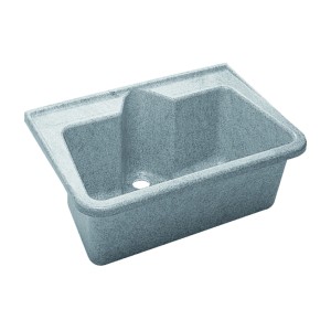 Lavatoio Diaqua grigio in plastica con ripiano e raccordo di scarico.