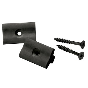 Clips de terrasse noirs pour lames de terrasse en WPC, 30 pièces, pour une pose facile sans vis apparentes.