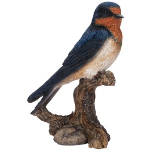 Detailreiche Vivid Arts Dekofigur Schwalbe (H 15 cm) aus Polyresin für die Gartendekoration.