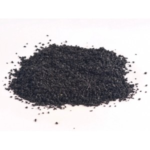 Gravillon noir pour joints (1-3 mm) comme gravier décoratif pour terrasses et allées.
